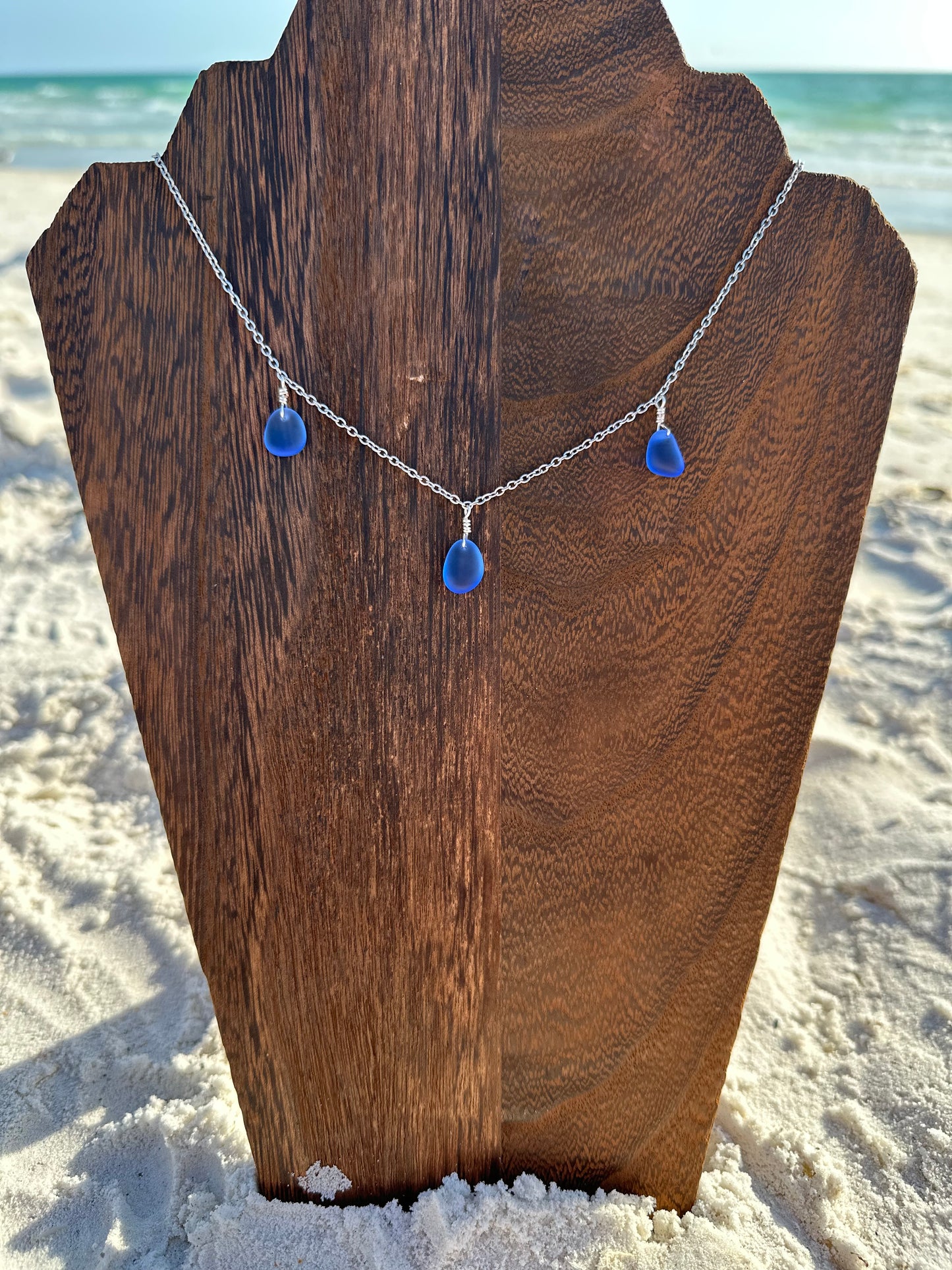Royal Blue Multi Sea Glass Necklace