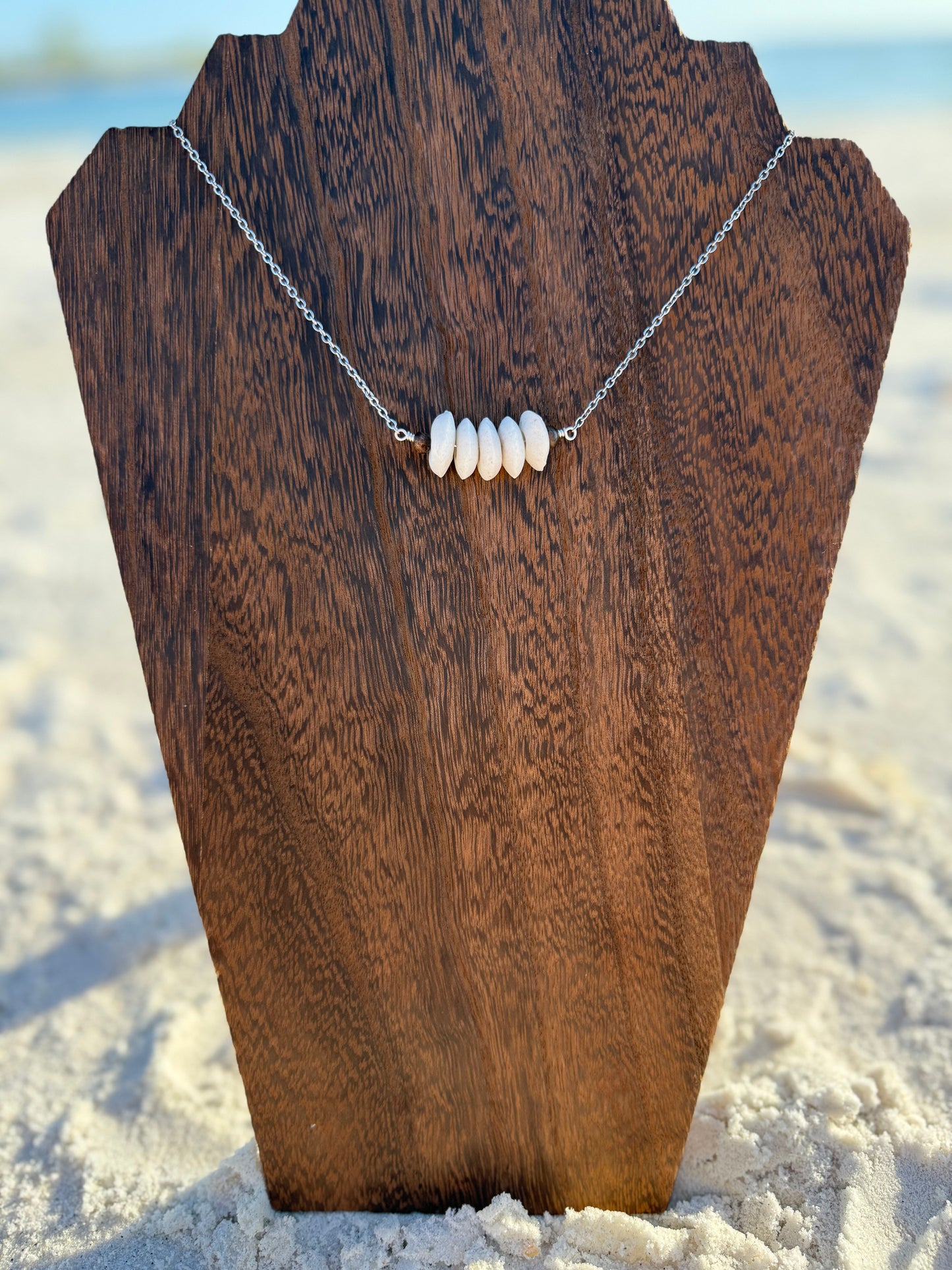 Chunky White Bar Necklace