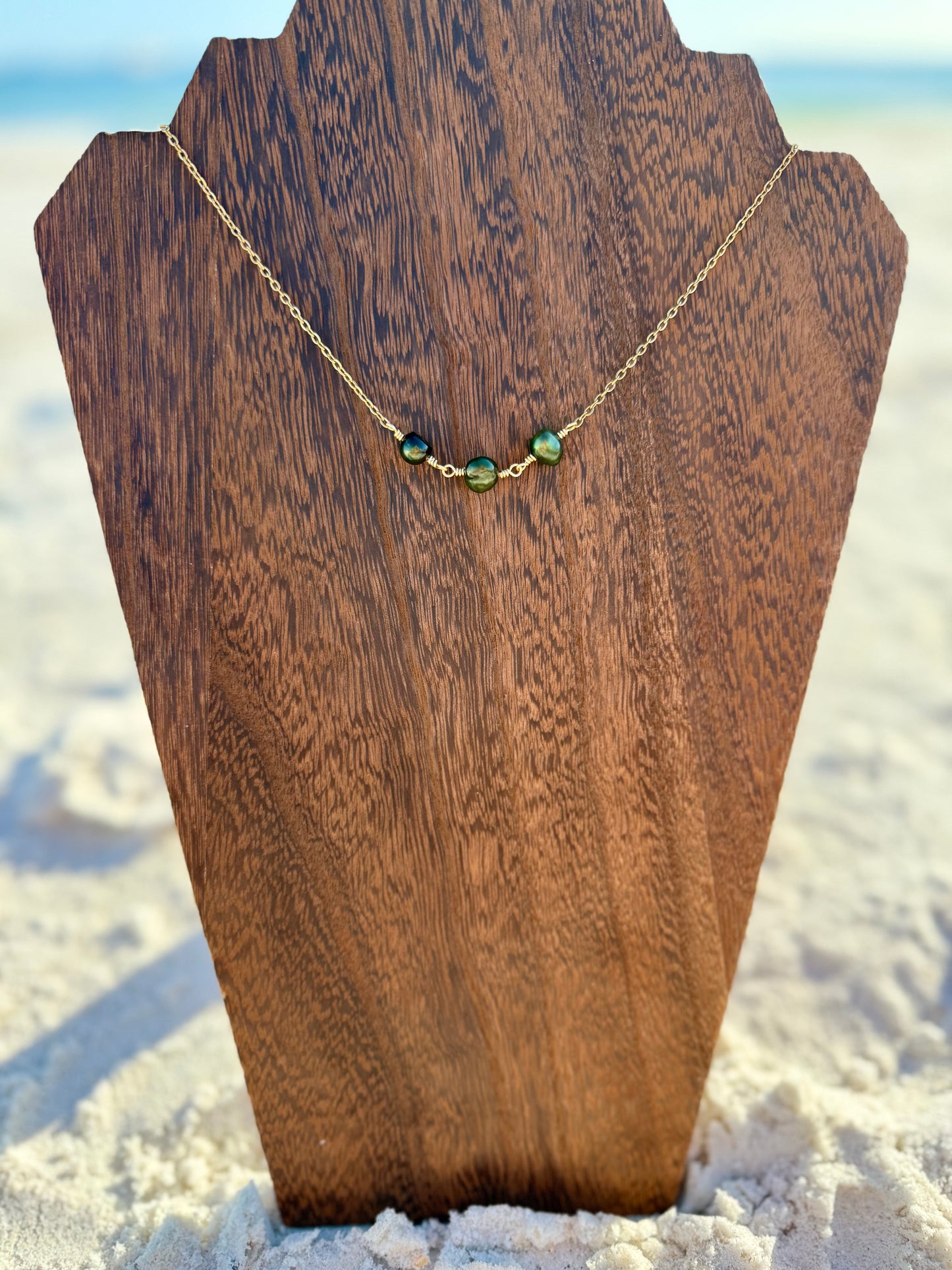 Olive Green Freshwater Pearl Necklace