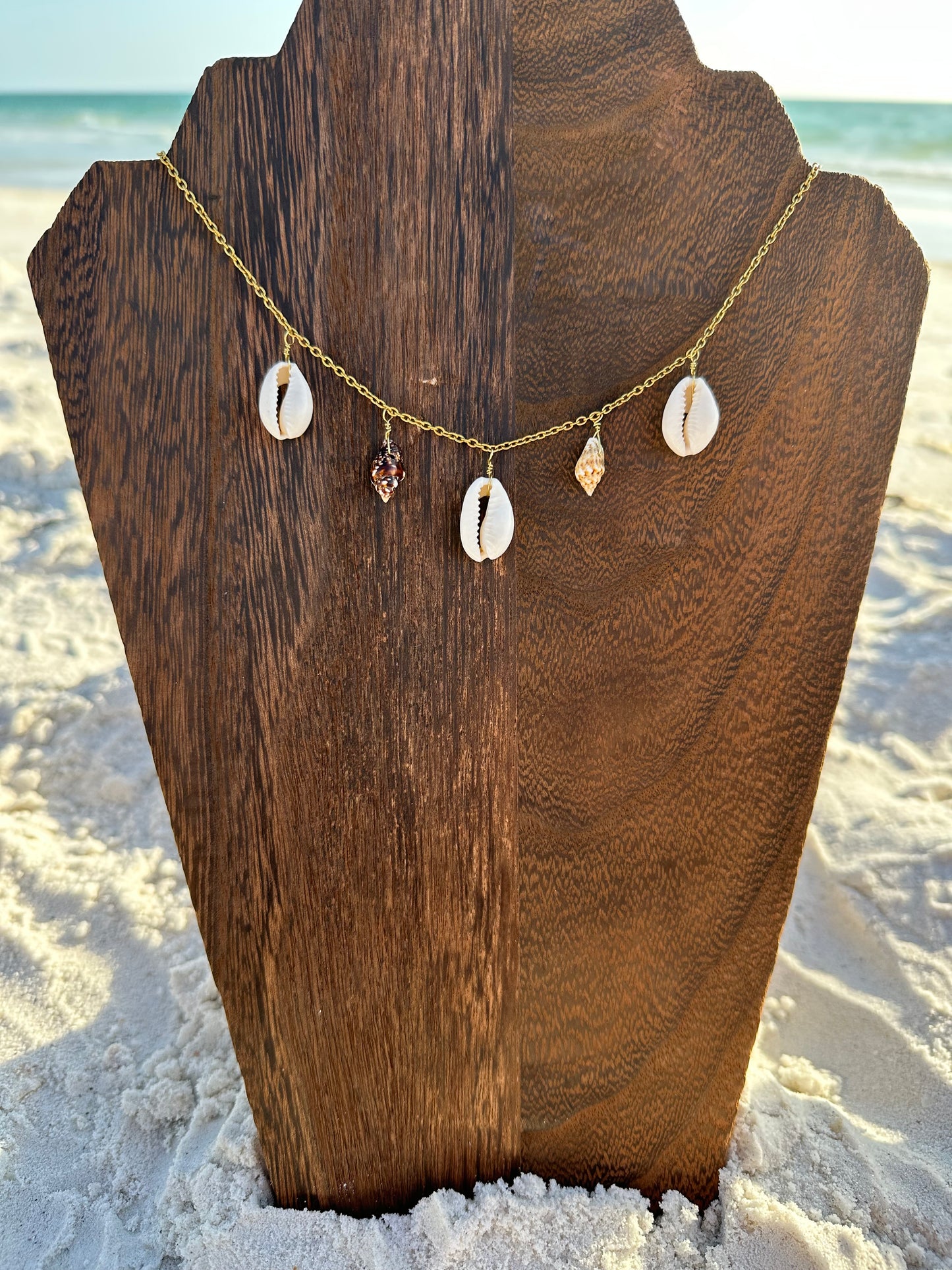 Cowrie and Conch Shell Multi Necklace