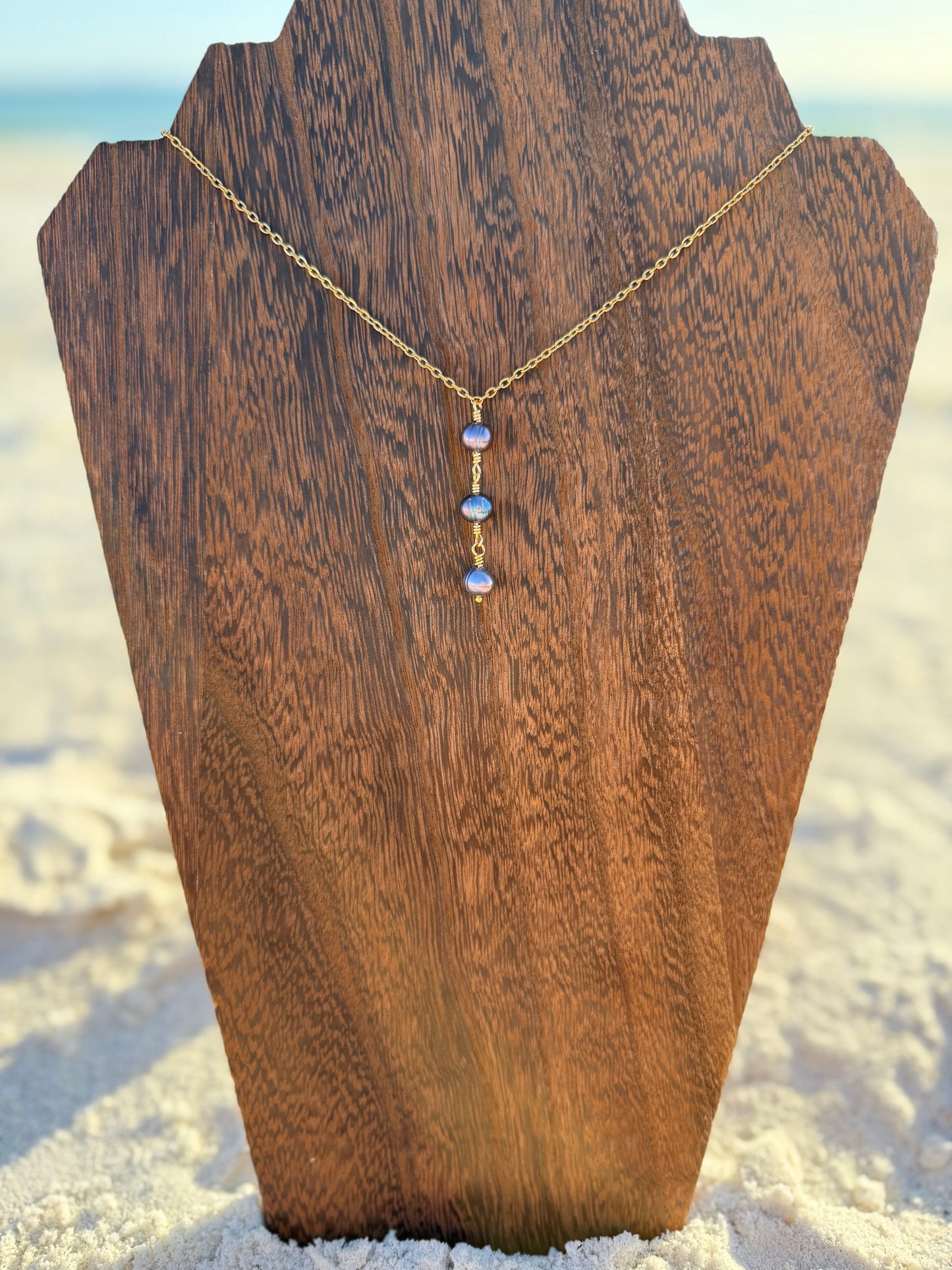 Peacock Pearl Drop Necklace