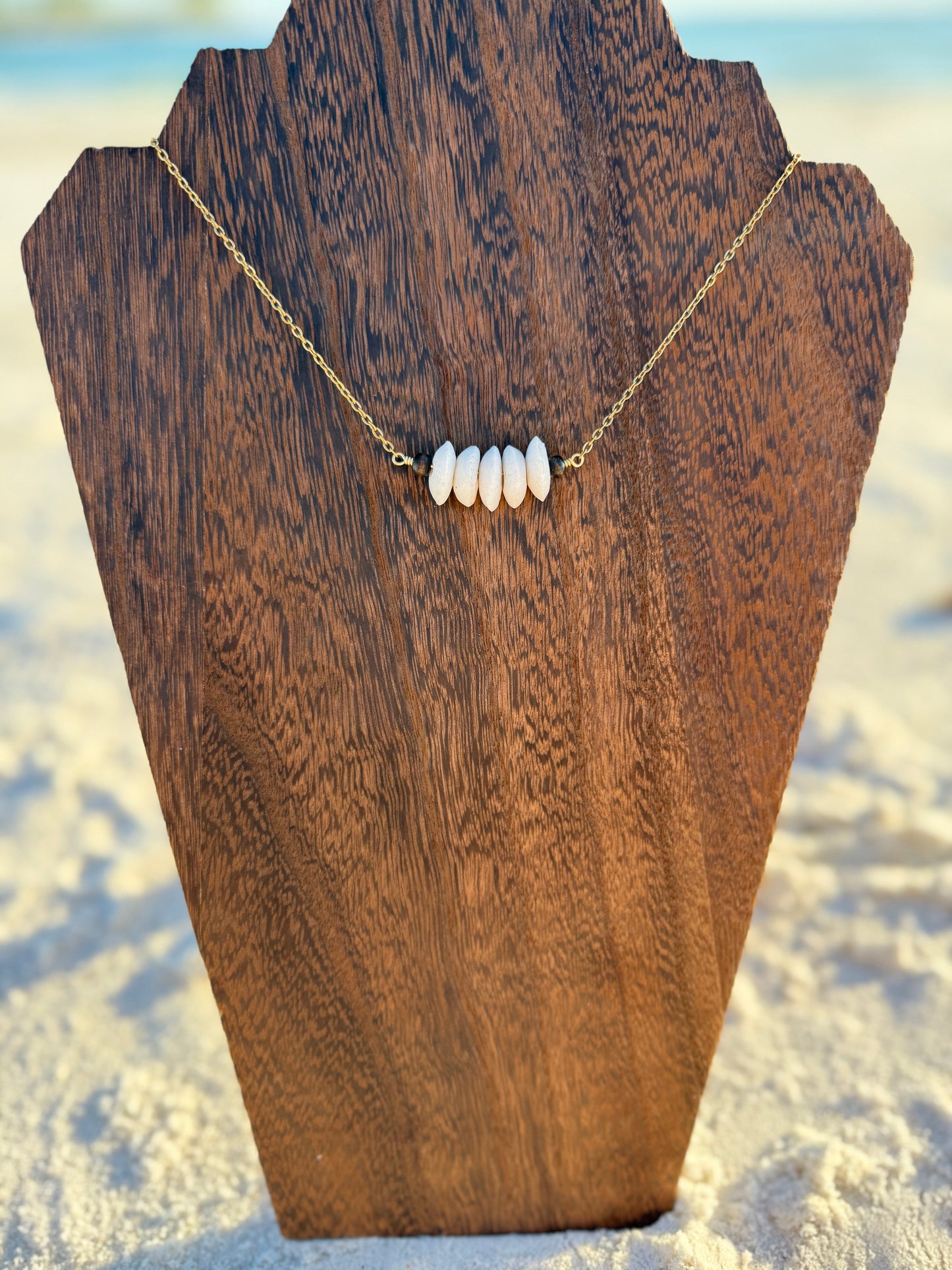 Chunky White Bar Necklace