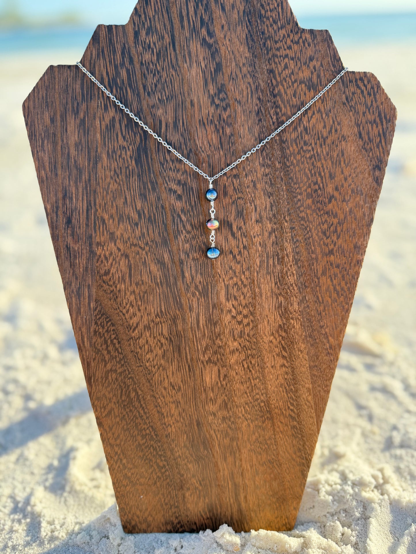 Peacock Pearl Drop Necklace
