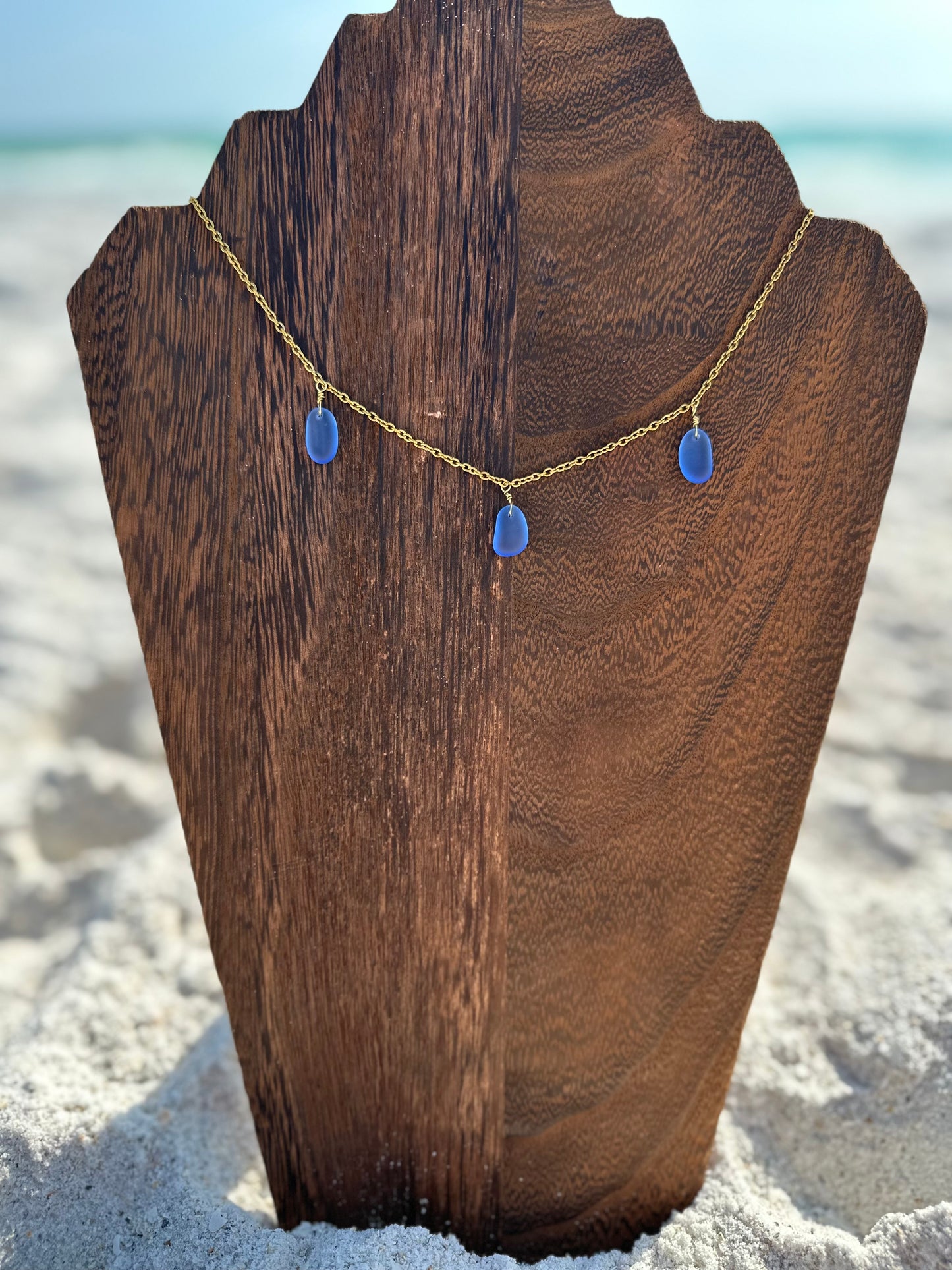 Royal Blue Multi Sea Glass Necklace