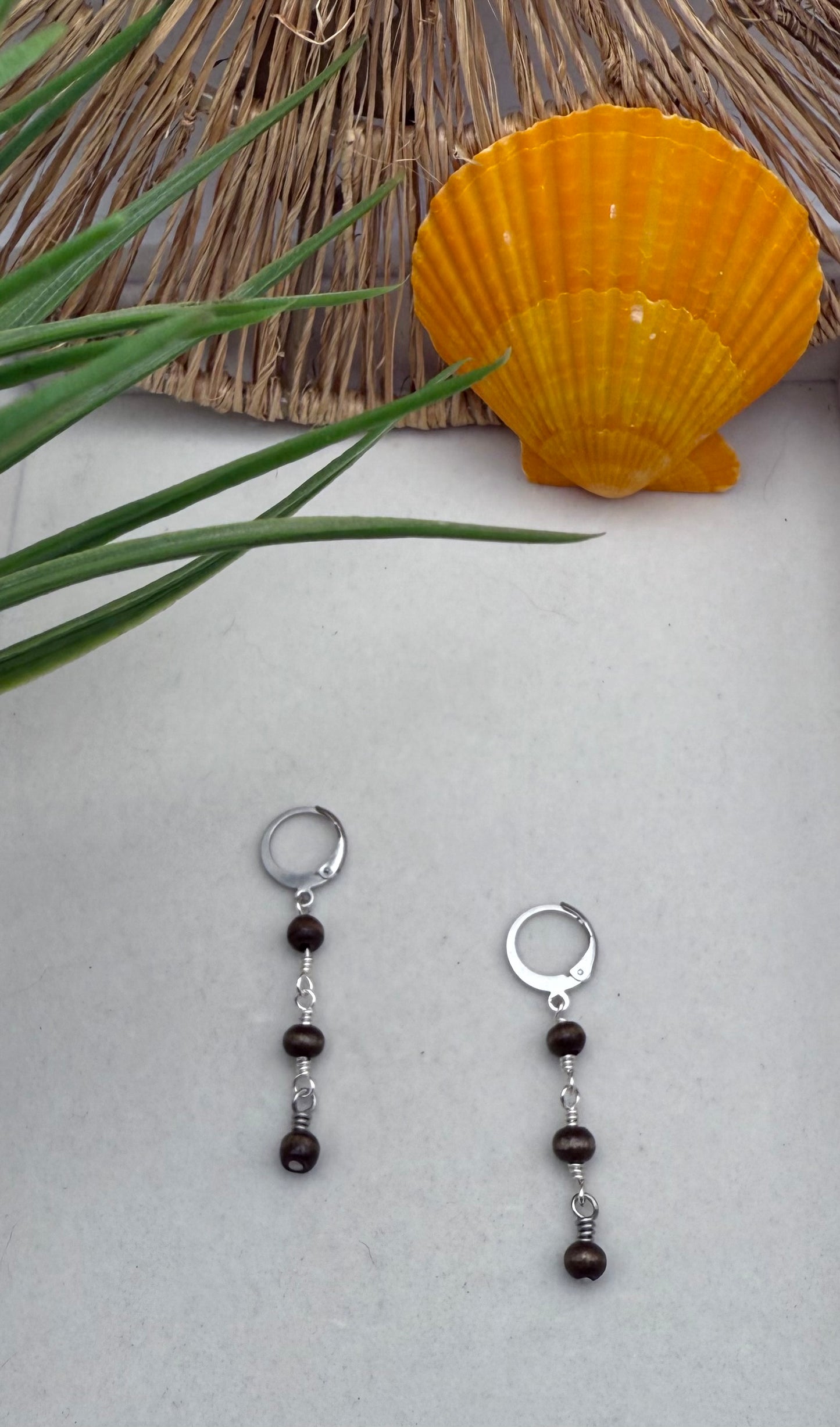 Coconut Shell Dangle Earrings