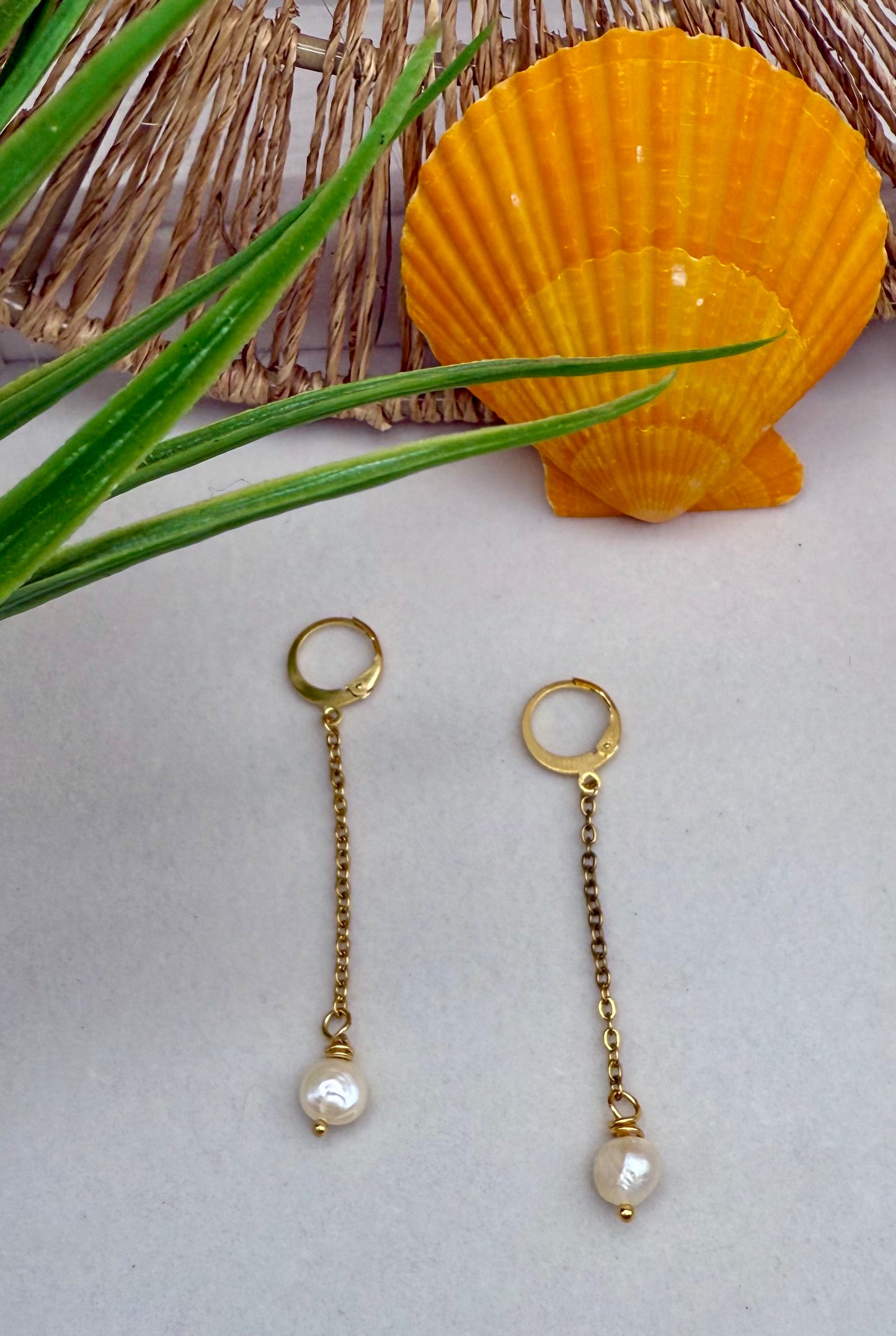 Dainty Freshwater Pearl Drop Earrings