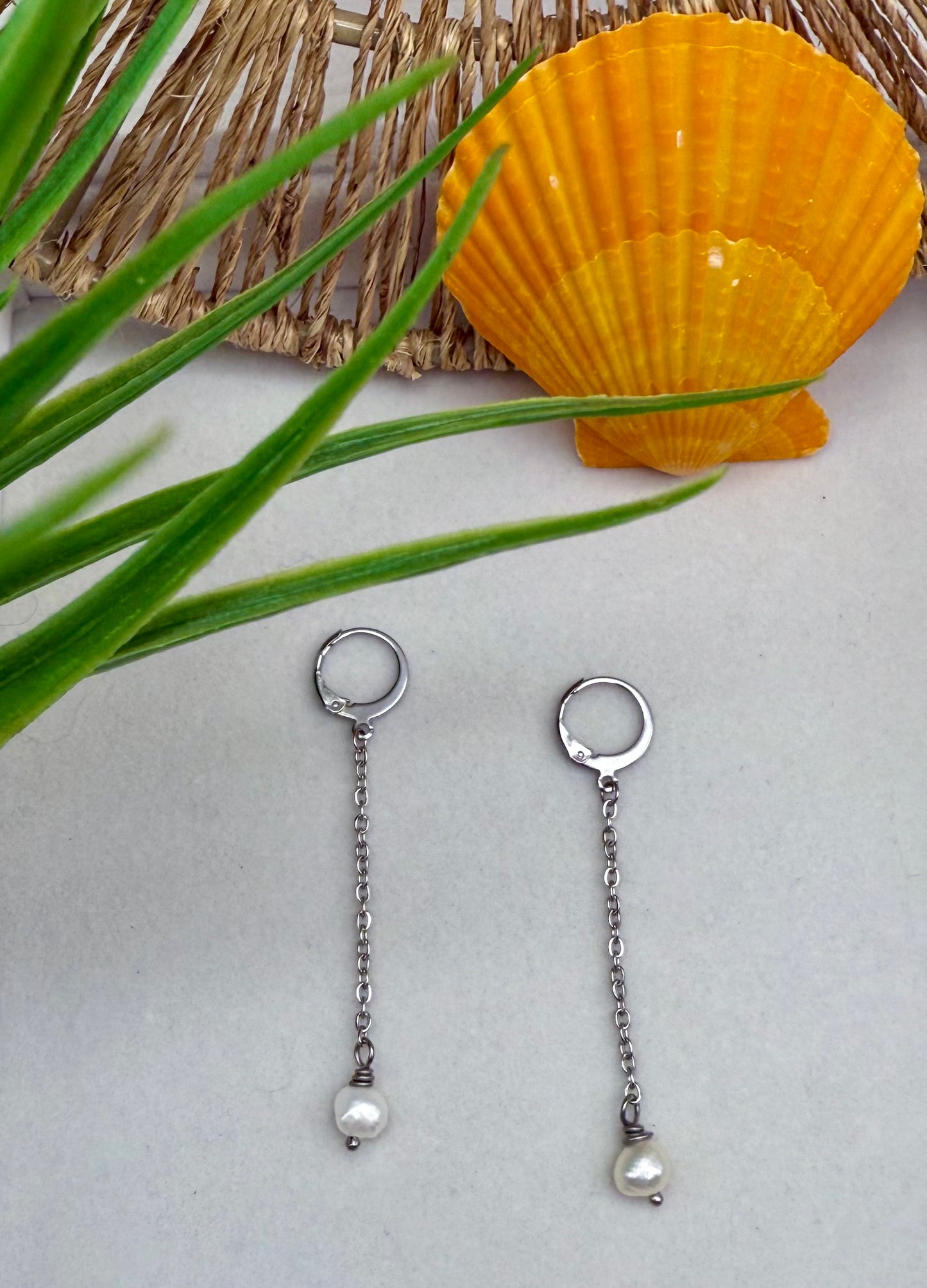 Dainty Freshwater Pearl Drop Earrings