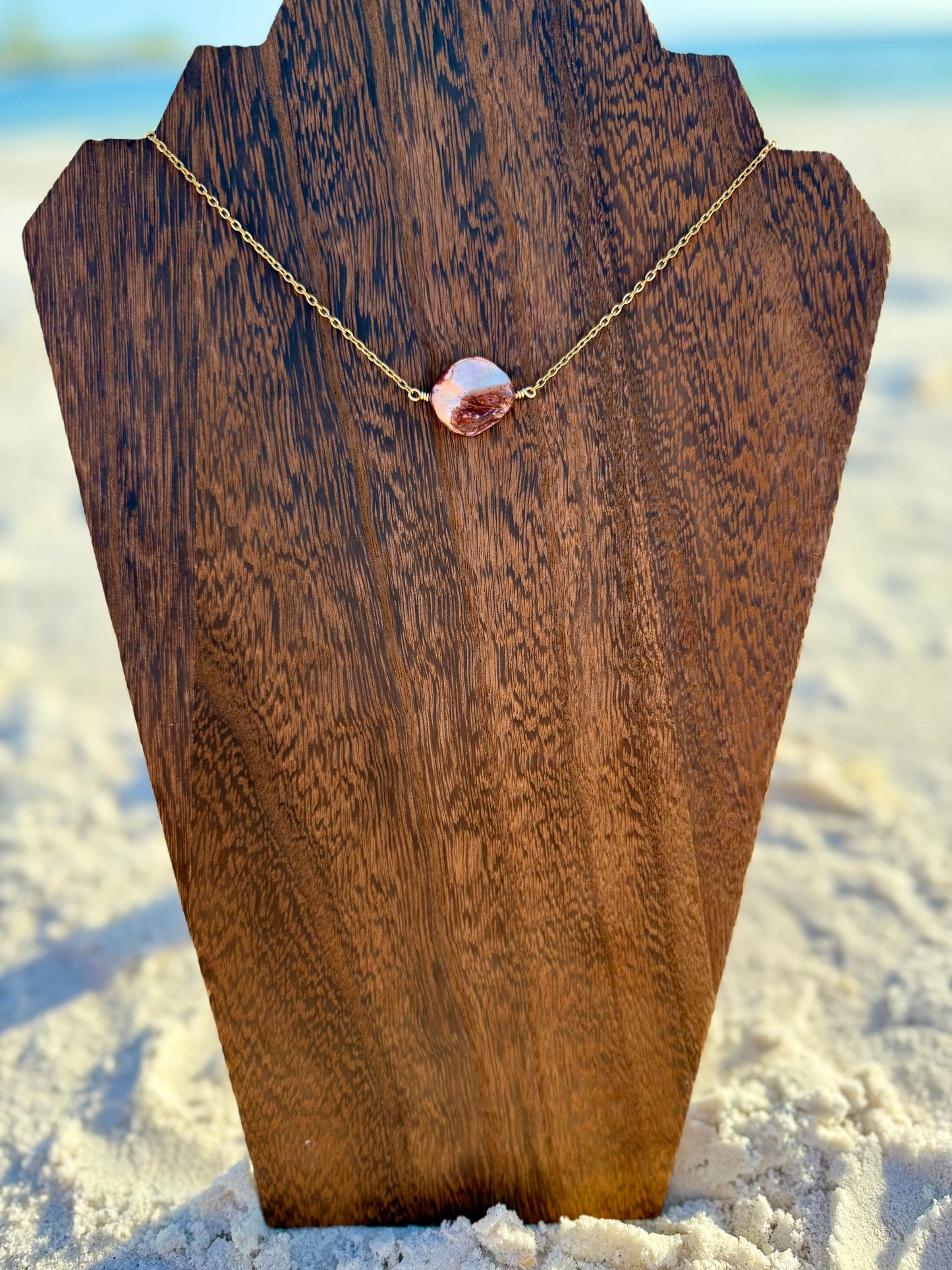 Brown Shell Bar Necklace
