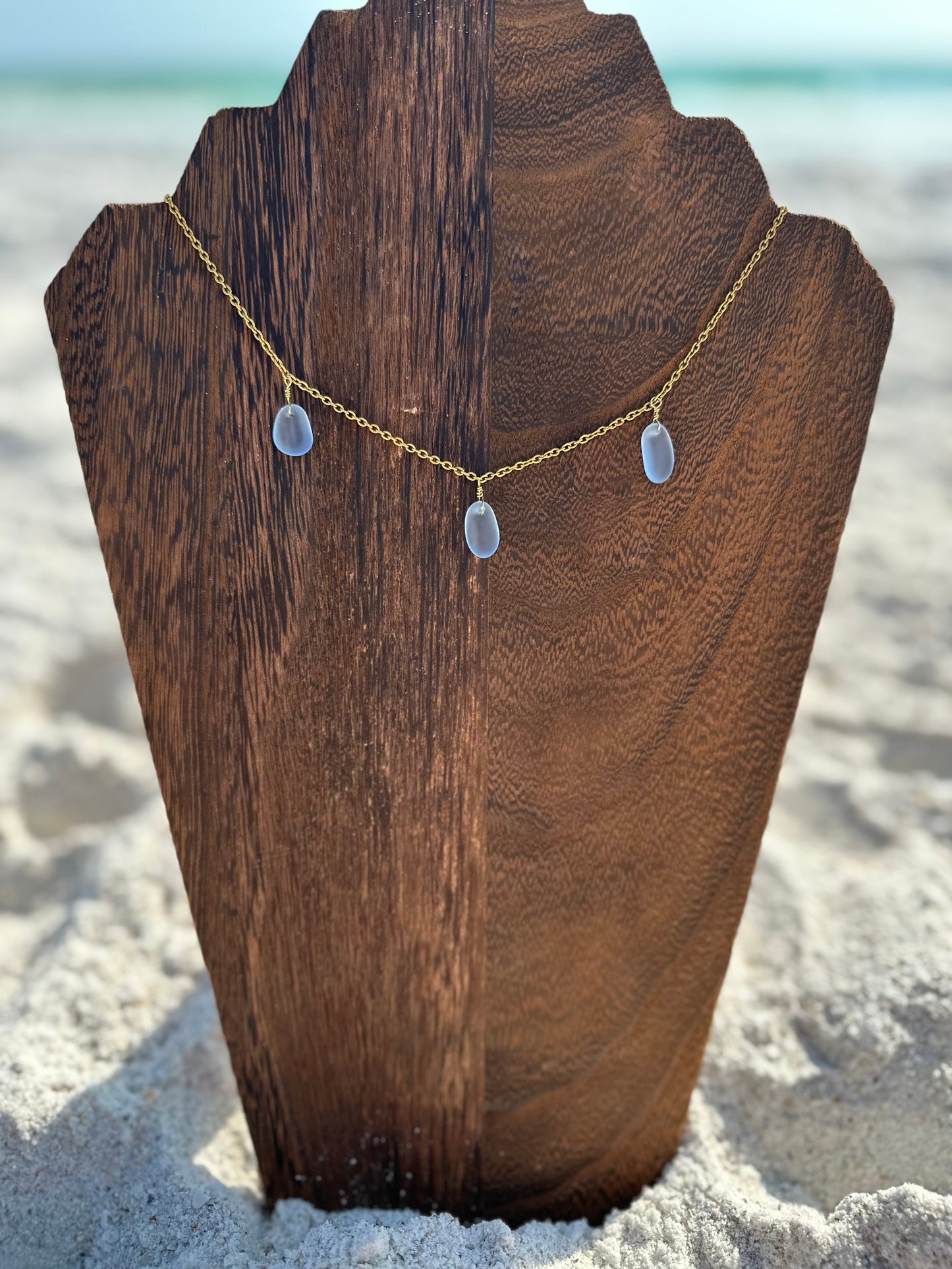 Sea Blue Multi Sea Glass Necklace