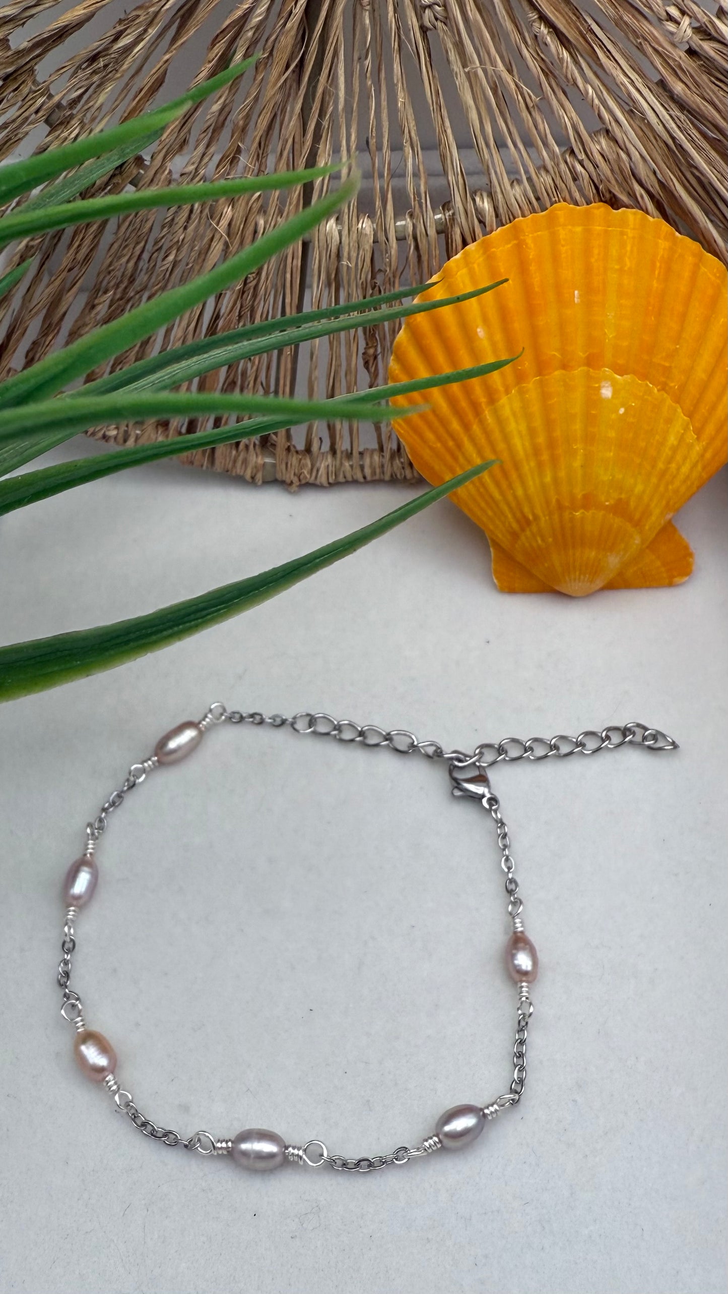Pink Freshwater Pearl Anklet