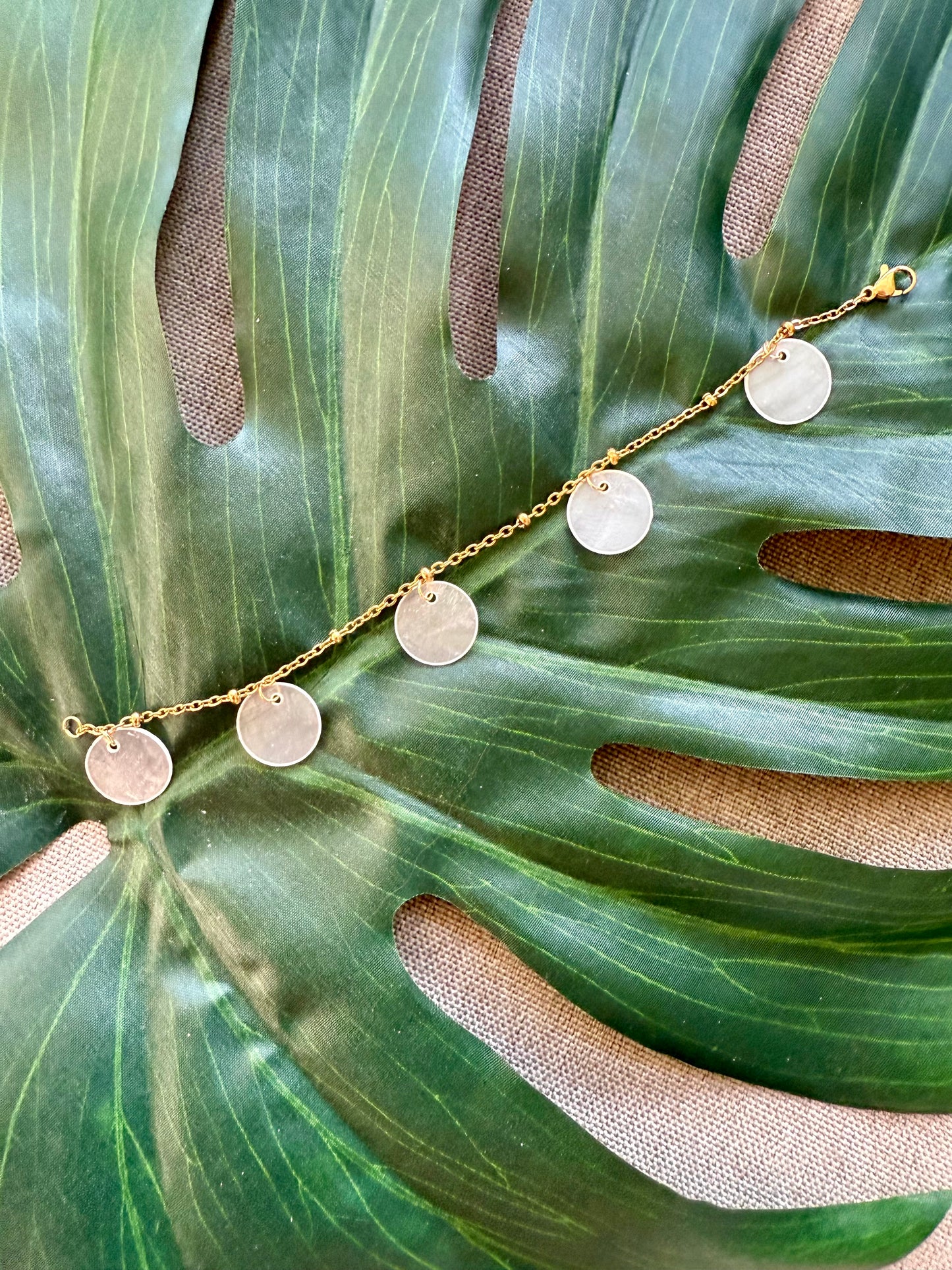 Capiz Shell Satellite Chain Bracelet