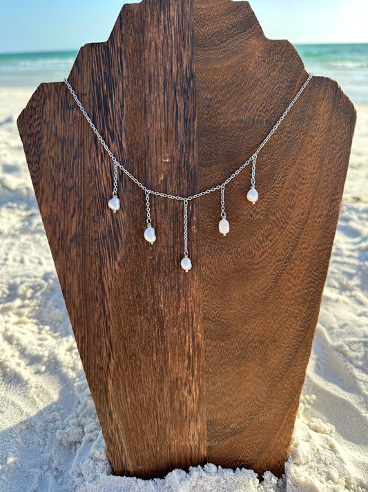 Multi Pearl Drop Necklace