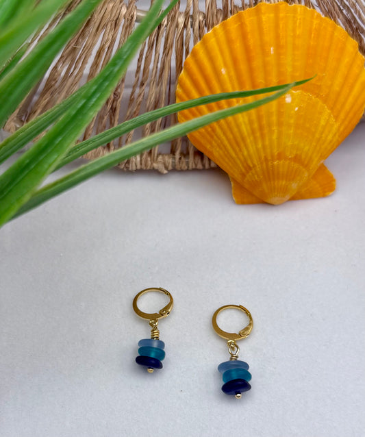 Dainty Multi Sea Glass Earrings
