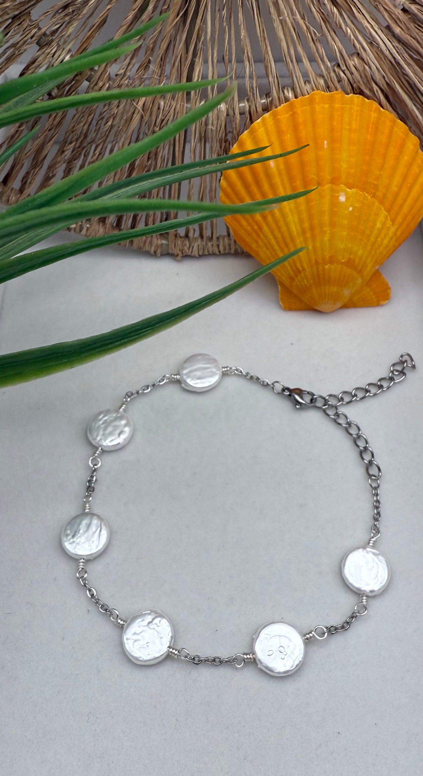 Freshwater Pearl Coin Anklet