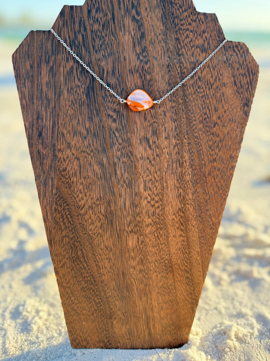 Orange Shell Bar Necklace