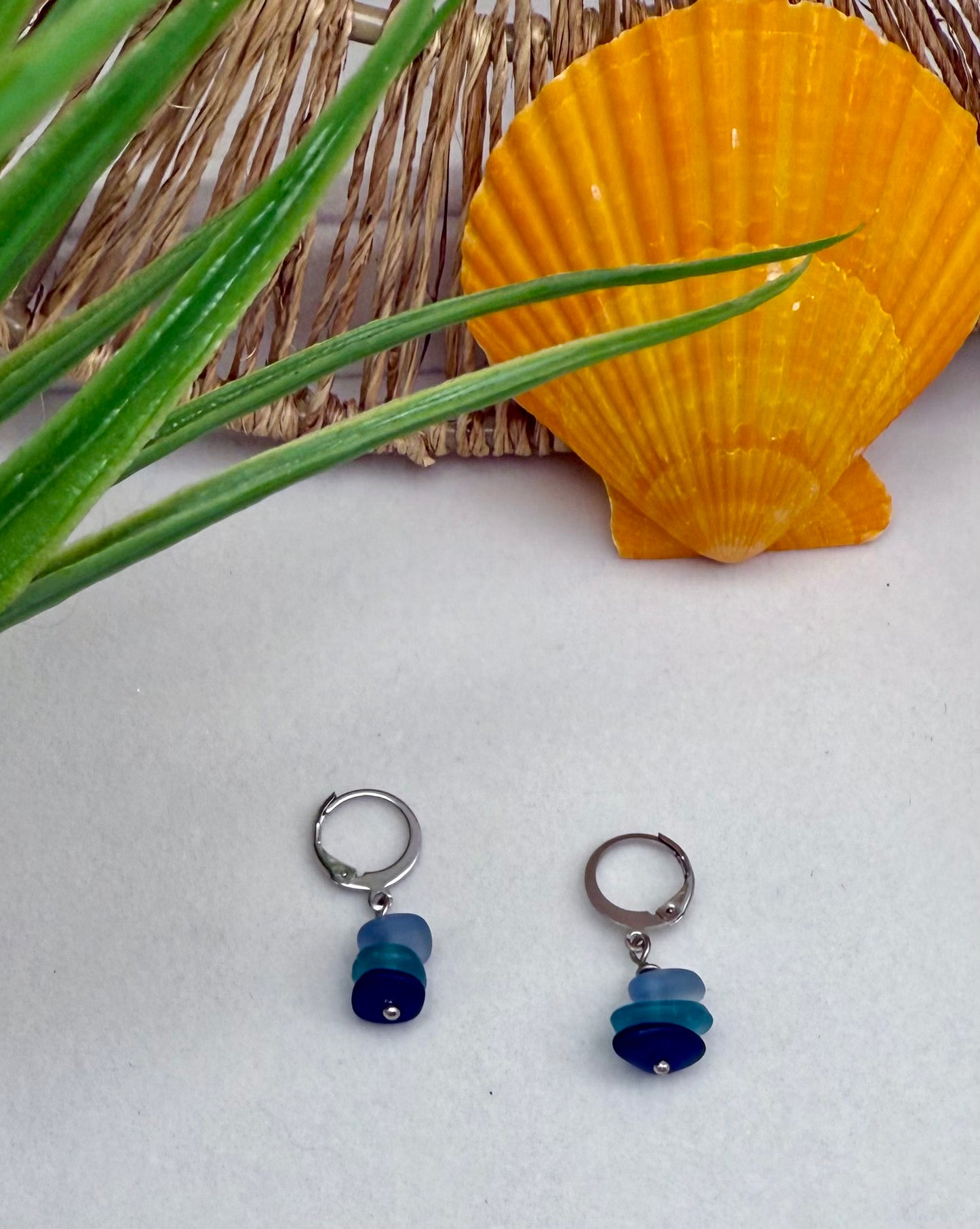 Dainty Multi Sea Glass Earrings