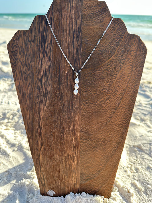 Triple Pearl Drop Necklace