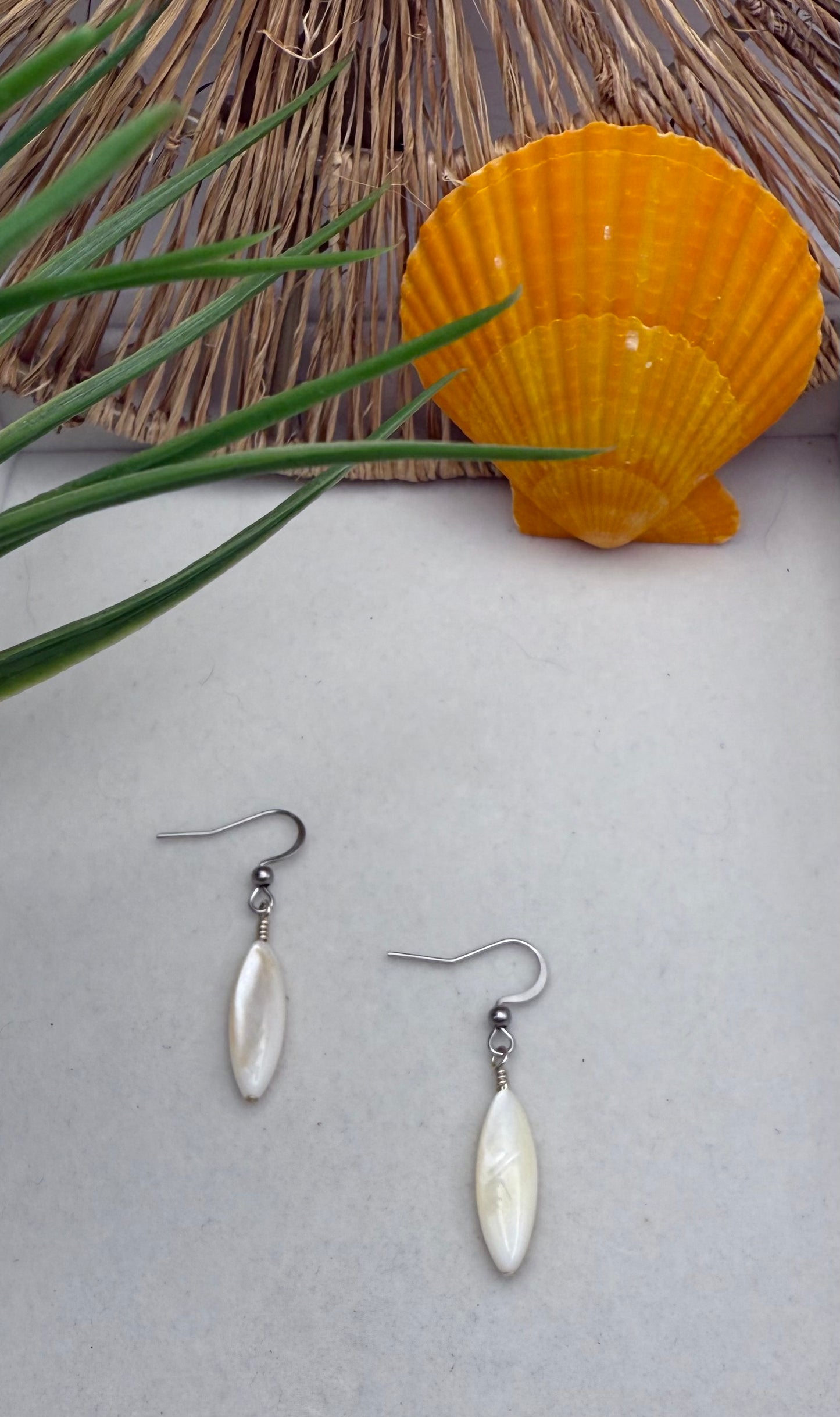 Mother of Pearl Elongated Earrings