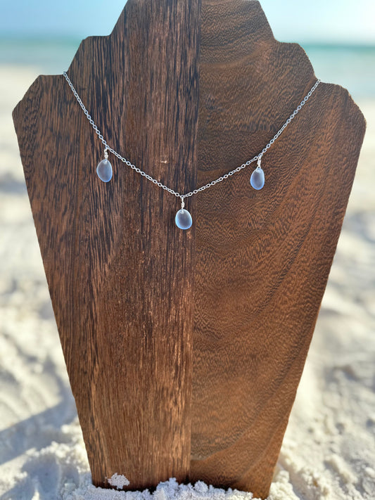 Sea Blue Multi Sea Glass Necklace