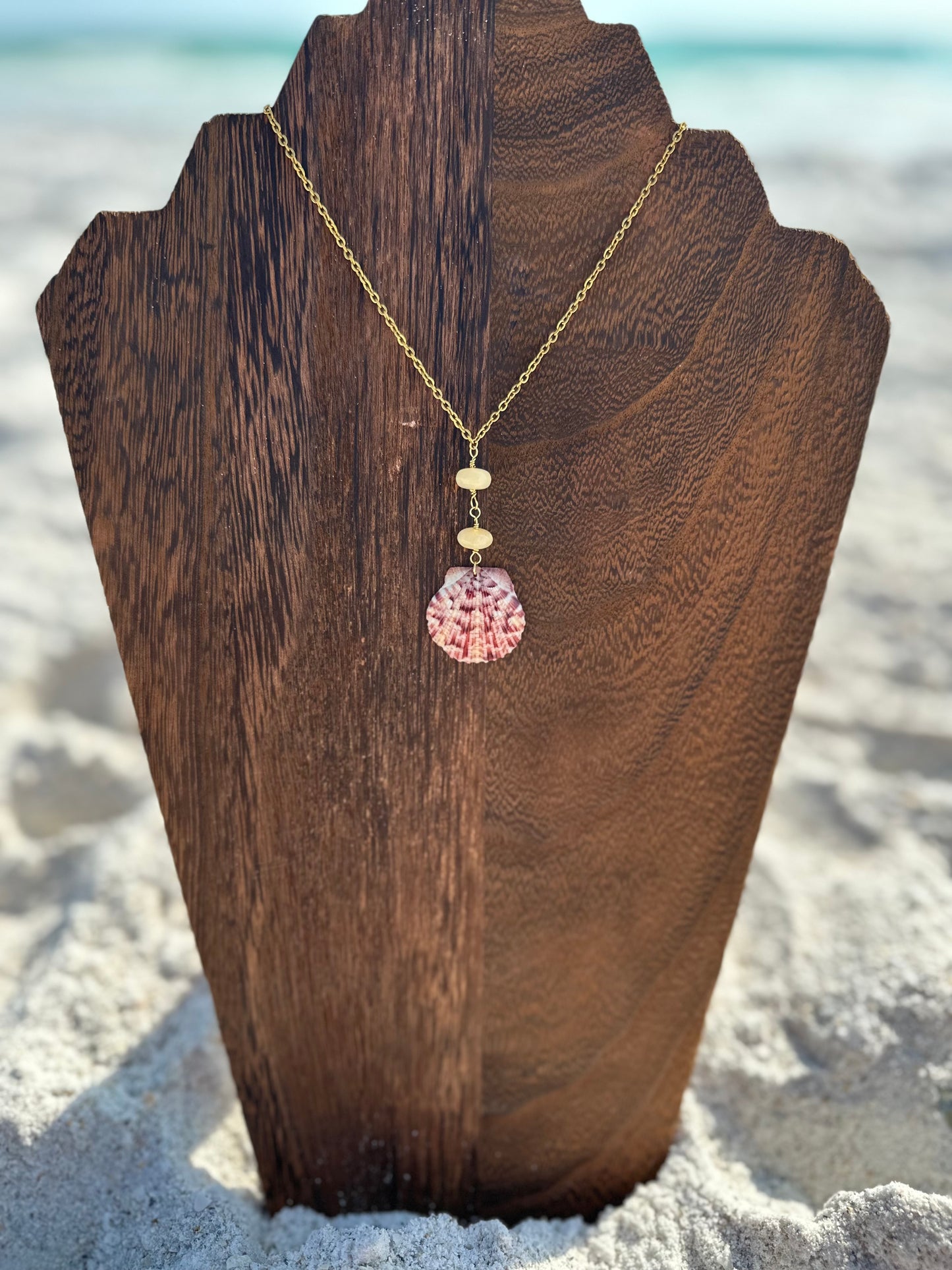 Sunrise Scallop Drop Necklace