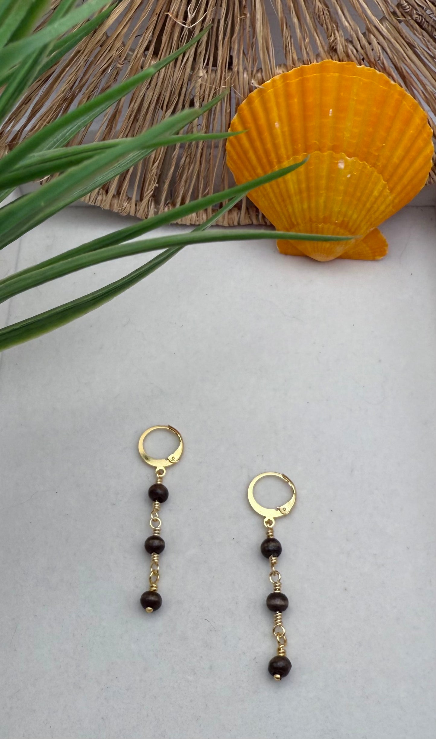 Coconut Shell Dangle Earrings
