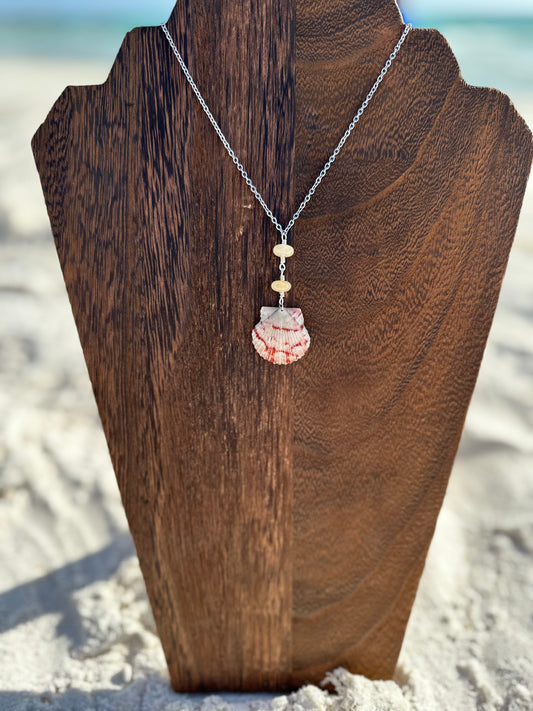 Sunrise Scallop Drop Necklace