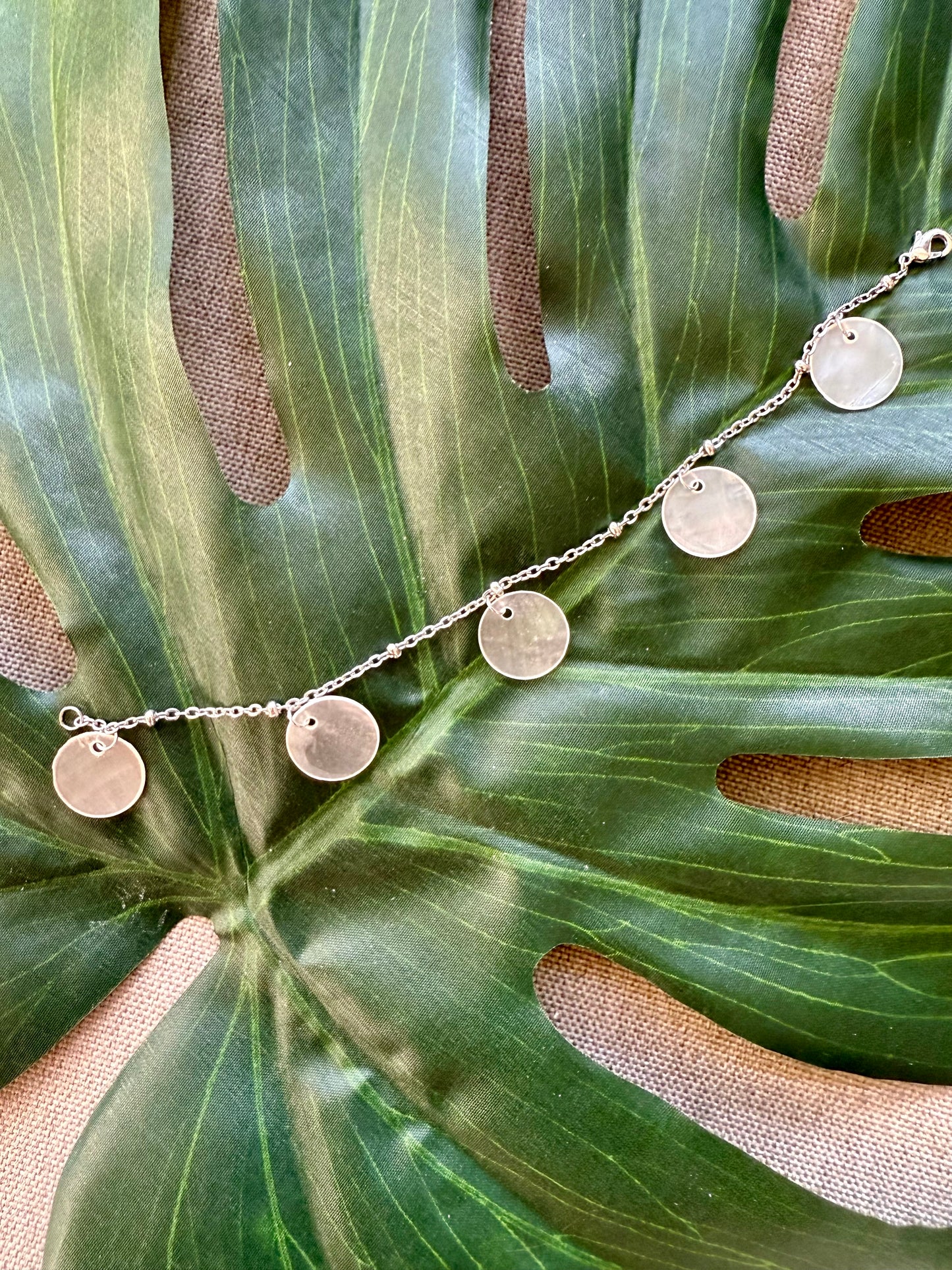Capiz Shell Satellite Chain Bracelet